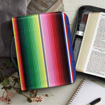 Ethnic Mexican Serape Pattern Print Leather Bible Cover