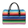Ethnic Mexican Serape Pattern Print Leather Duffel Bag