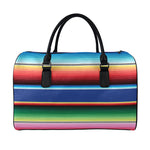 Ethnic Mexican Serape Pattern Print Leather Duffle Bag