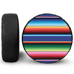 Ethnic Mexican Serape Pattern Print Leather Spare Tire Cover