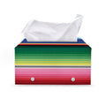 Ethnic Mexican Serape Pattern Print Leather Tissue Box Cover