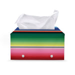 Ethnic Mexican Serape Pattern Print Leather Tissue Box Cover