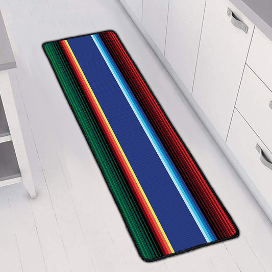 Ethnic Mexican Serape Pattern Print Long Kitchen Mat