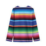 Ethnic Mexican Serape Pattern Print Long Sleeve Short Coat
