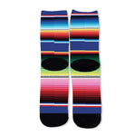 Ethnic Mexican Serape Pattern Print Long Socks