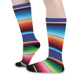 Ethnic Mexican Serape Pattern Print Long Socks