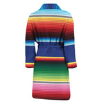 Ethnic Mexican Serape Pattern Print Men's Bathrobe