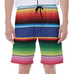 Ethnic Mexican Serape Pattern Print Men's Beach Shorts