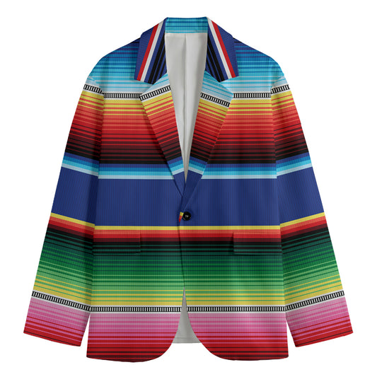 Ethnic Mexican Serape Pattern Print Men's Blazer
