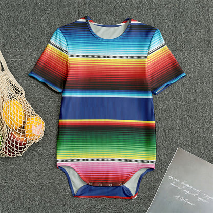 Ethnic Mexican Serape Pattern Print Men's Bodysuit
