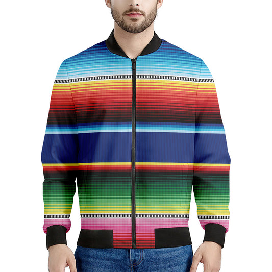 Ethnic Mexican Serape Pattern Print Men's Bomber Jacket