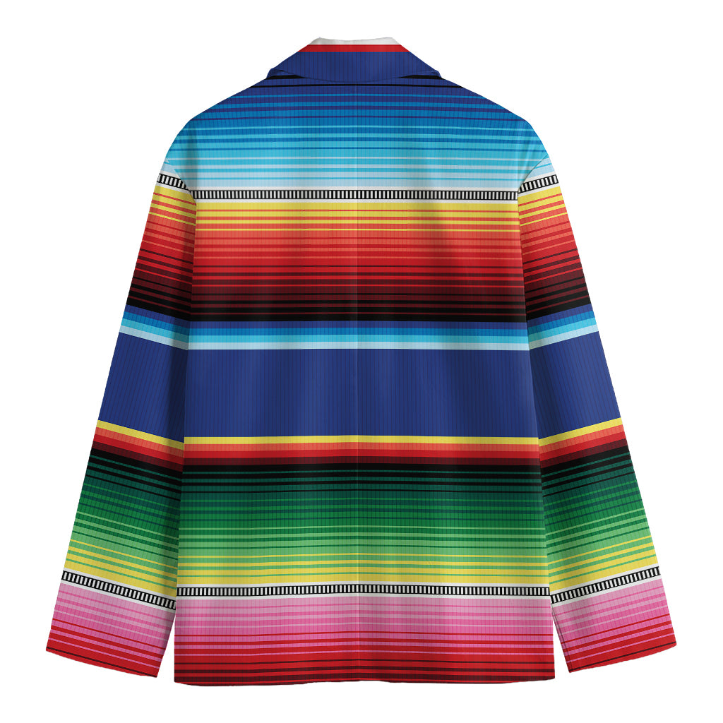 Ethnic Mexican Serape Pattern Print Men's Cotton Blazer