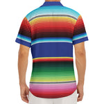 Ethnic Mexican Serape Pattern Print Men's Deep V-Neck Shirt