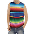 Ethnic Mexican Serape Pattern Print Men's Fitness Tank Top