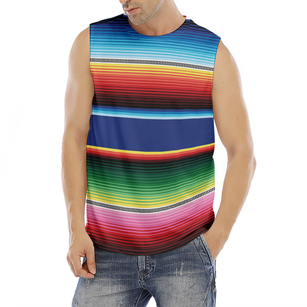 Ethnic Mexican Serape Pattern Print Men's Fitness Tank Top
