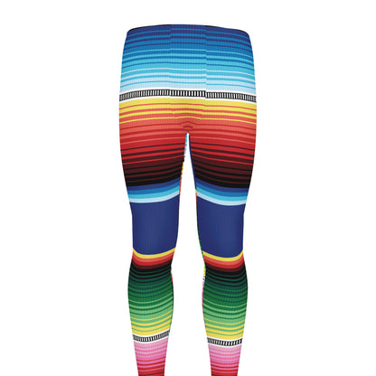 Ethnic Mexican Serape Pattern Print Men's leggings