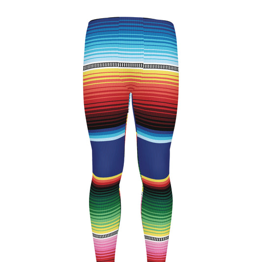 Ethnic Mexican Serape Pattern Print Men's leggings