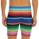 Ethnic Mexican Serape Pattern Print Men's Long Boxer Briefs