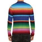 Ethnic Mexican Serape Pattern Print Men's Long Sleeve Rash Guard