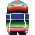 Ethnic Mexican Serape Pattern Print Men's Long Sleeve T-Shirt