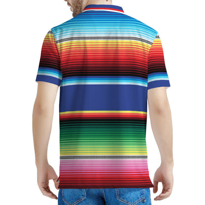 Ethnic Mexican Serape Pattern Print Men's Polo Shirt
