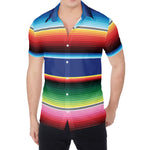 Ethnic Mexican Serape Pattern Print Men's Shirt