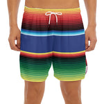 Ethnic Mexican Serape Pattern Print Men's Split Running Shorts