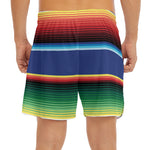 Ethnic Mexican Serape Pattern Print Men's Split Running Shorts