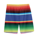 Ethnic Mexican Serape Pattern Print Men's Sports Shorts