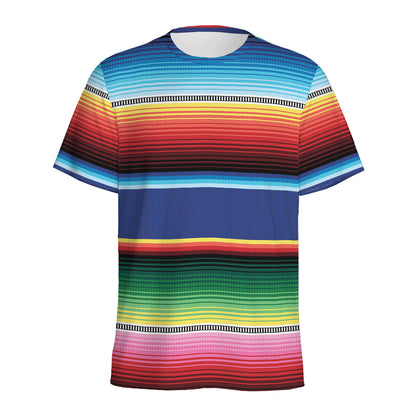 Ethnic Mexican Serape Pattern Print Men's Sports T-Shirt