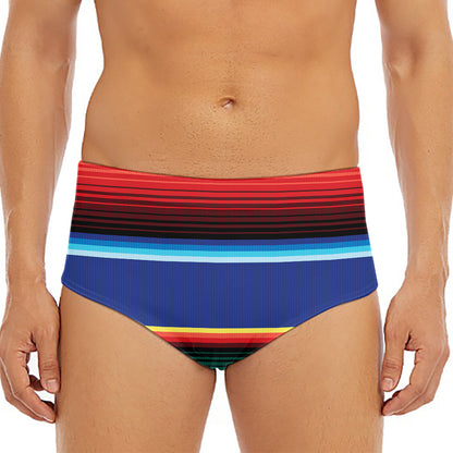 Ethnic Mexican Serape Pattern Print Men's Triangle Swim Briefs