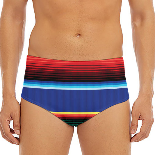 Ethnic Mexican Serape Pattern Print Men's Triangle Swim Briefs