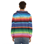 Ethnic Mexican Serape Pattern Print Men's Velvet Pullover Hoodie