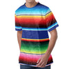 Ethnic Mexican Serape Pattern Print Men's Velvet T-Shirt