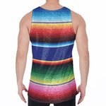Ethnic Mexican Serape Pattern Print Men's Velvet Tank Top