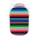 Ethnic Mexican Serape Pattern Print Mesh Laundry Hamper