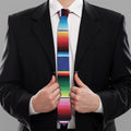 Ethnic Mexican Serape Pattern Print Necktie