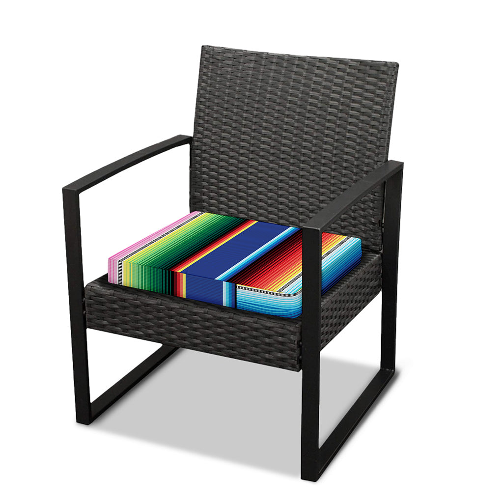 Ethnic Mexican Serape Pattern Print Outdoor Seat Cushion Cover