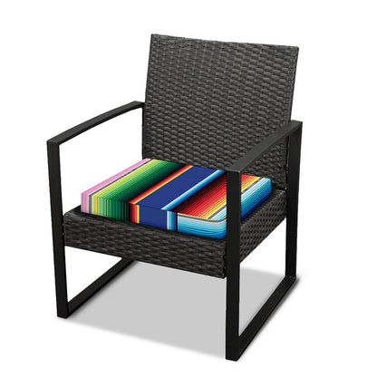 Ethnic Mexican Serape Pattern Print Outdoor Seat Cushion Cover