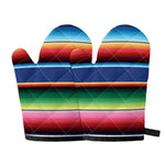 Ethnic Mexican Serape Pattern Print Oven Mitts