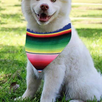 Ethnic Mexican Serape Pattern Print Over The Collar Dog Bandana
