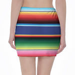 Ethnic Mexican Serape Pattern Print Pencil Mini Skirt
