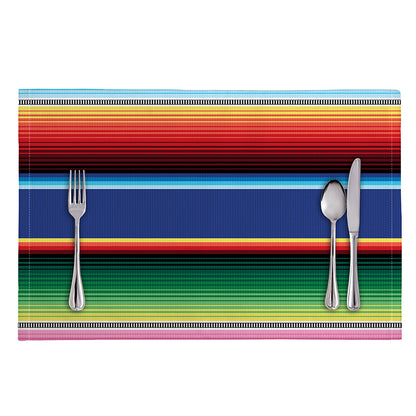 Ethnic Mexican Serape Pattern Print Placemat