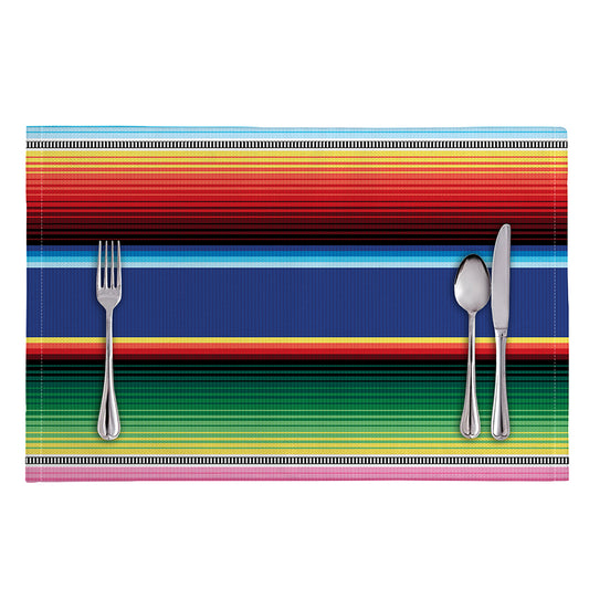 Ethnic Mexican Serape Pattern Print Placemat