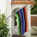 Ethnic Mexican Serape Pattern Print Polyester Flag