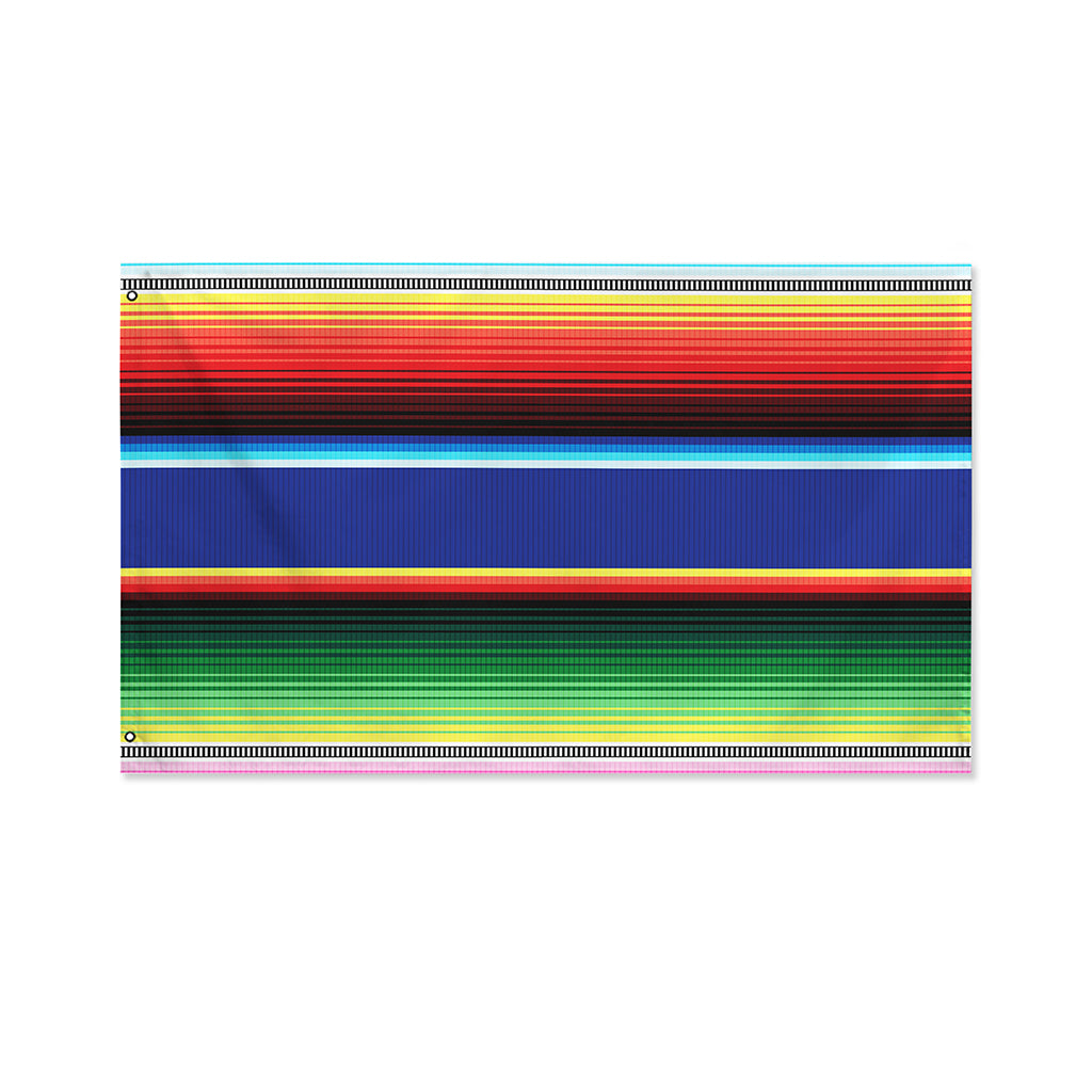Ethnic Mexican Serape Pattern Print Polyester Flag