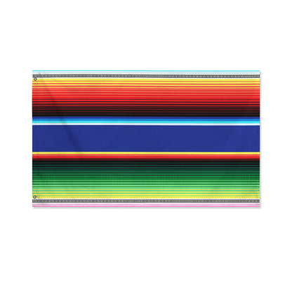 Ethnic Mexican Serape Pattern Print Polyester Flag
