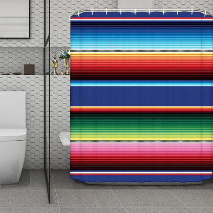 Ethnic Mexican Serape Pattern Print Polyester Shower Curtain