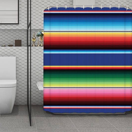Ethnic Mexican Serape Pattern Print Polyester Shower Curtain