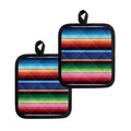 Ethnic Mexican Serape Pattern Print Pot Holders